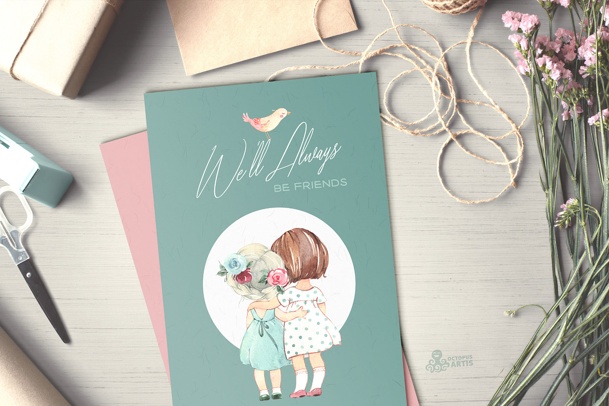 Little Spring. Cute Watercolor Set, an Illustration by OctopusArtis (Photo 8 of 10)
