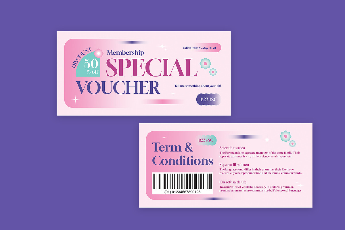 Membership Voucher Y2k Theme, a Card Template by Neermana (Photo 4 of 4)