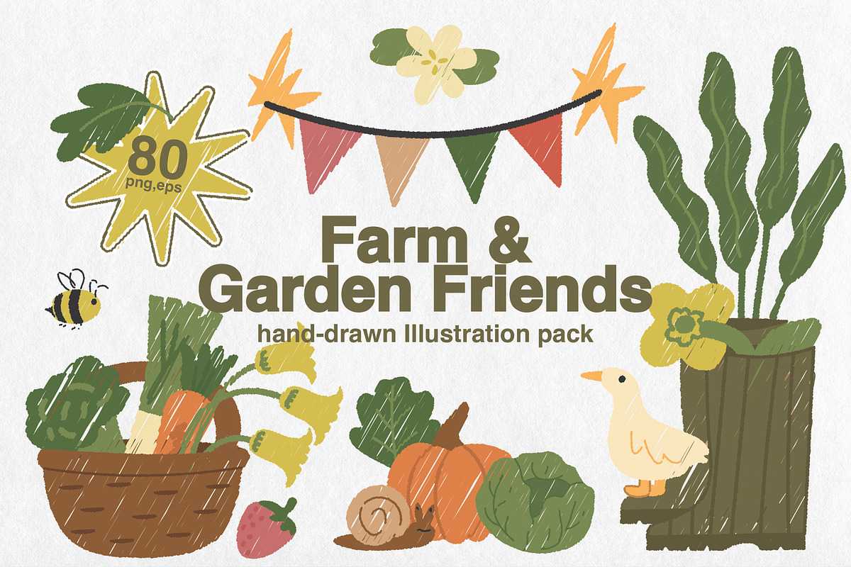 Farm & Garden Friends illustrations, an Object Illustration by Aleks.Flaks (Photo 1 of 13)