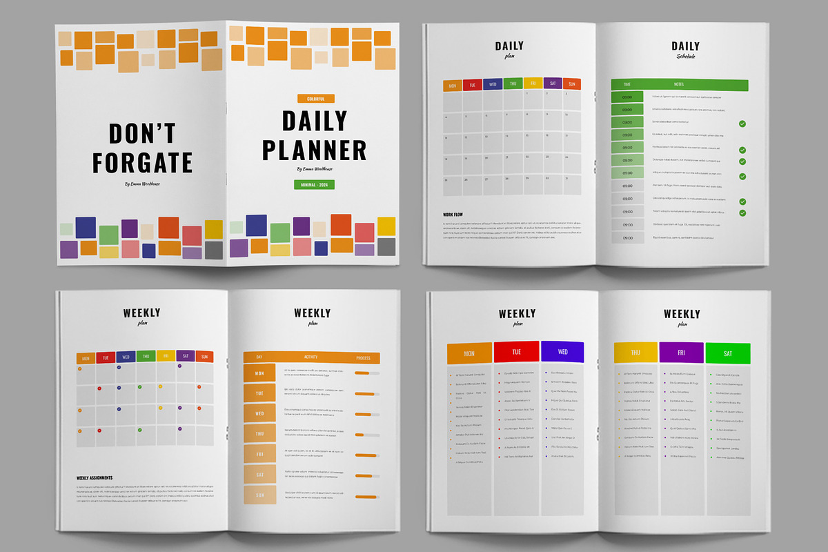 Daily Planner 2024 Template, a Stationery Template by ContestDesign (Photo 2 of 3)