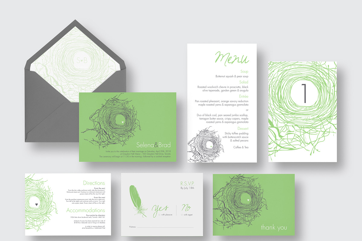 Nest & Feathers Wedding Suite, an Invitation Template by Laura K Invitations (Photo 2 of 3)