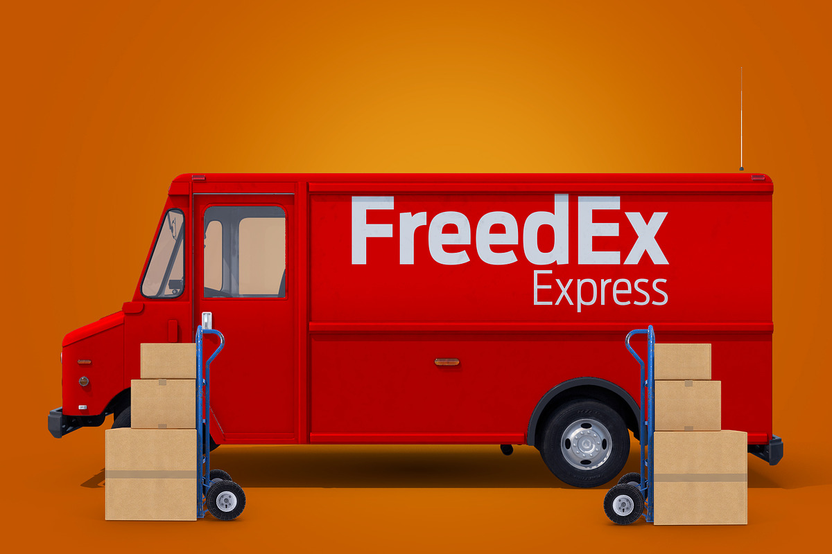Mock-up Post Office Truck, a Product Mockup by rogeriomarcos (Photo 6 of 8)