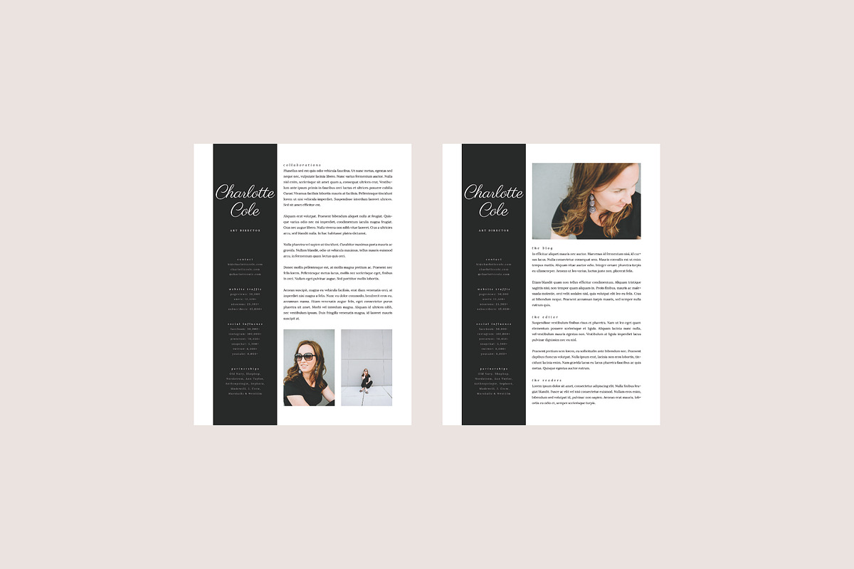 Charlotte Media Kit + Resume, a Resume Template by studiolmh (Photo 2 of 4)