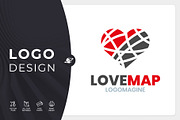 Love Map Logo Template, a Branding & Logo Template by LOGOMAGINE (Thumbnail 1 of 16)