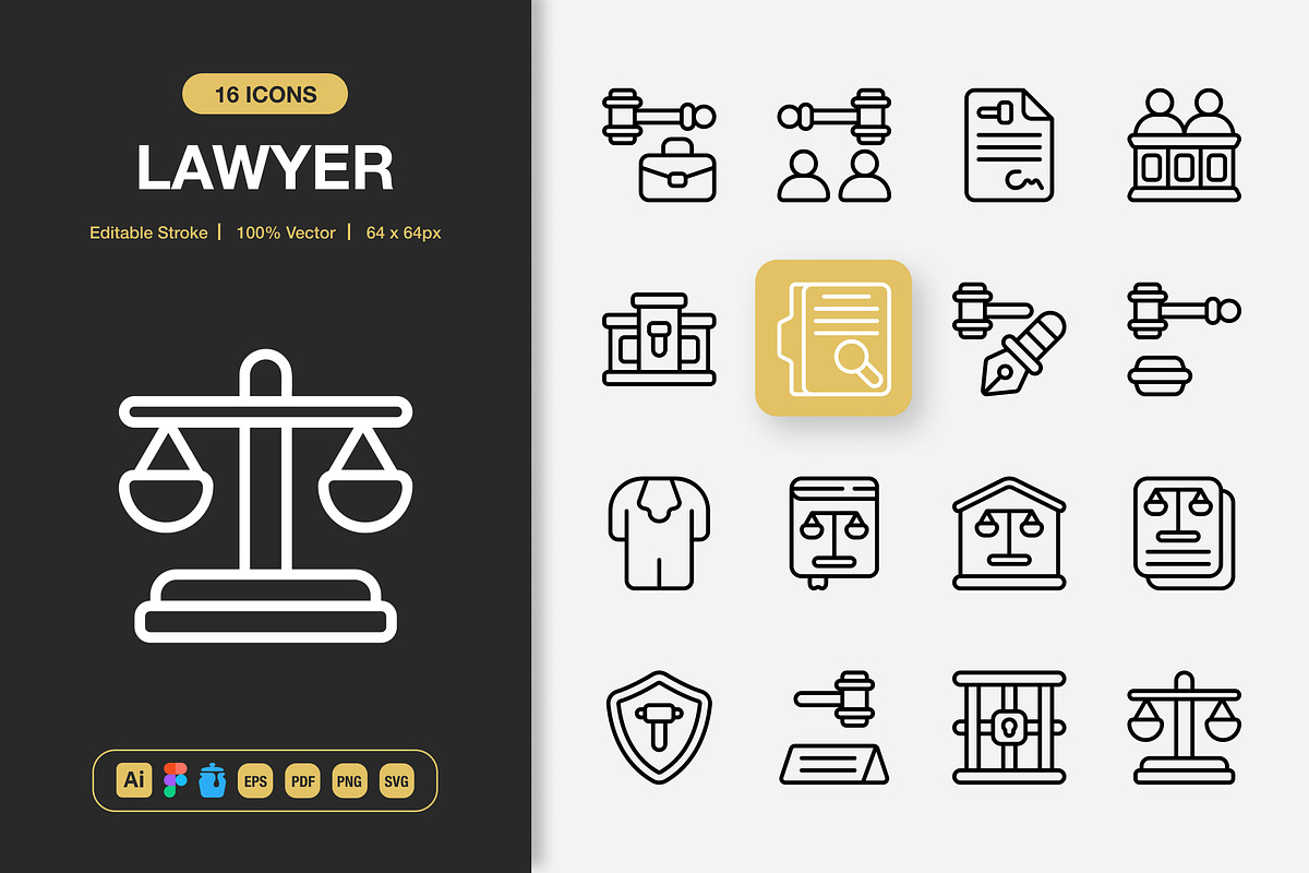 Lawyer Icons, an Icon by Spacepixel Creative