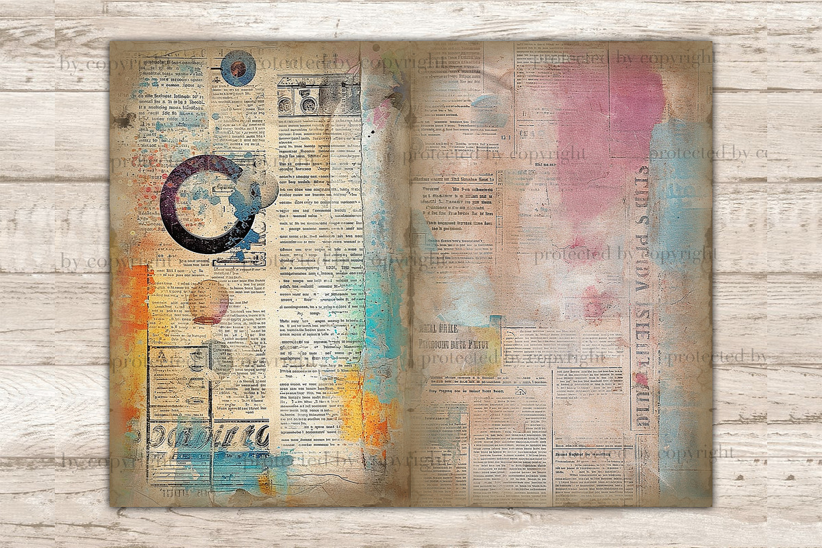 Newspaper Journal Card, a Decorative Illustration by GlamArtZhanna (Photo 5 of 9)