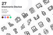 Electronic Device Icons Set - Line, an Outline Icon by Kmg Design (Thumbnail 1 of 2)
