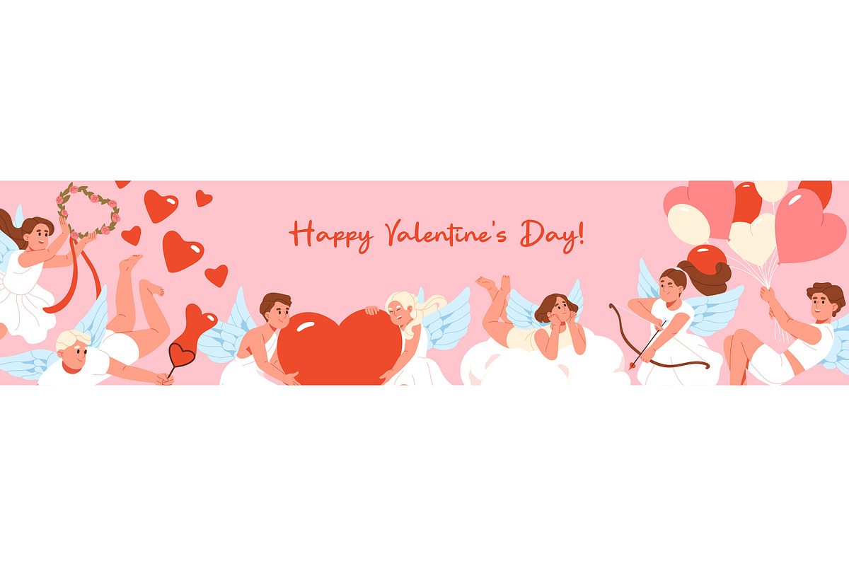 Cupids set, Valentine's Day cards, a Person Illustration by PaperTrident (Photo 13 of 14)