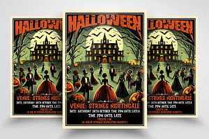 Halloween Ball Poster Design, a Marketing Template by Design Up