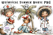 Whimsical Summer Nurse PNG Clipart, a Seasonal Illustration by CreationArt (Thumbnail 1 of 7)