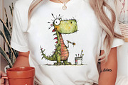 Whimsy Dino Clipart Set, an Animal Illustration by fashionaddict (Thumbnail 5 of 7)