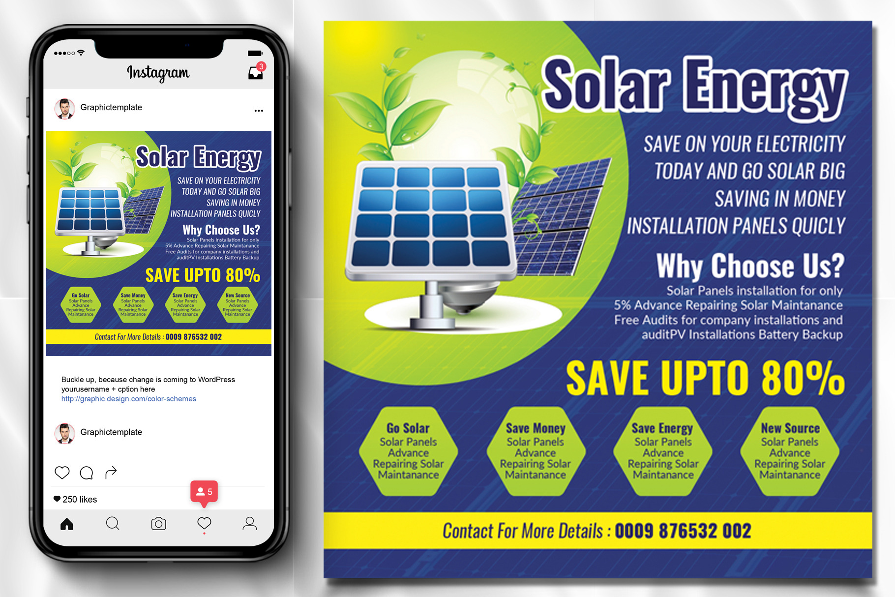 Solar Energy Flyer Template | Flyer Templates ~ Creative Market