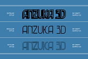 Anzuka 3D, a Sans Serif Font by Craft Supply Co. (Thumbnail 2 of 8)