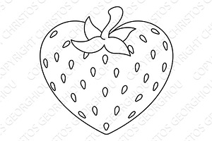 Love of Strawberry Heart Shaped, a Food Illustration by Christos Georghiou