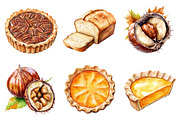 Watercolor Thanksgiving Harvest, a Seasonal Illustration by CitraGraphics (Thumbnail 2 of 7)