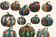 SPOOKY GEM PUMPKINS CLIPART PACK, a Seasonal Illustration by Daring Digies (Thumbnail 2 of 8)