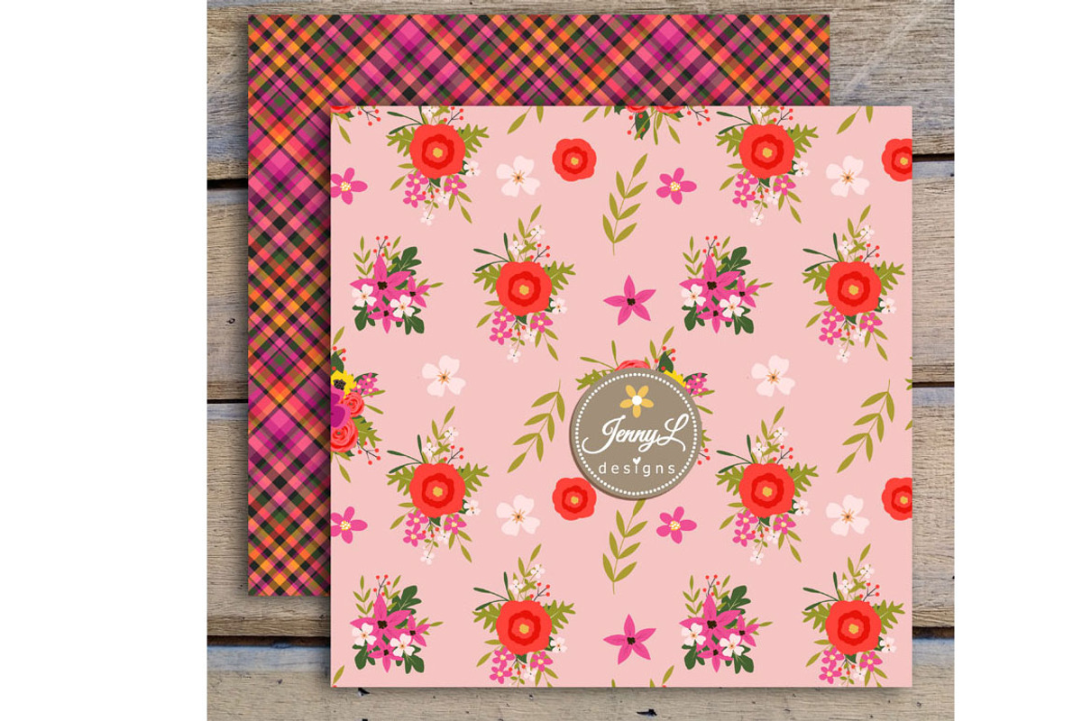 Floral Wedding Digital Papers, a Graphic by JennyL Designs (Photo 3 of 5)