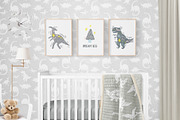 Linocut Dinosaurs Silhouettes, a Graphic by PicByKate (Thumbnail 4 of 8)