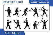 Lacrosse Player Icon Set Simple, a Solid Icon by Fontmine Studio (Thumbnail 1 of 3)