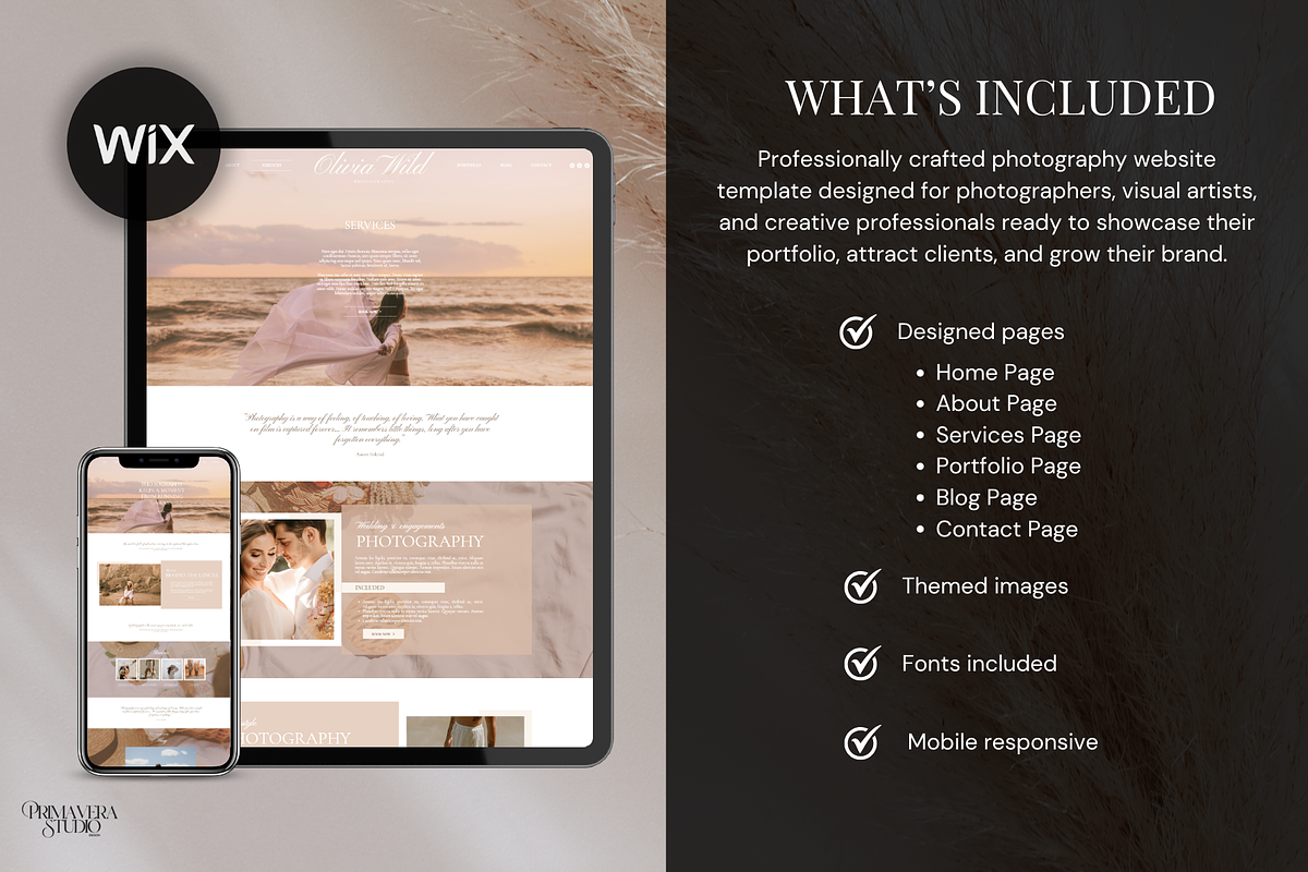 Wix Photography Website Template, a Wix Template by Primavera Studio Design (Photo 8 of 9)