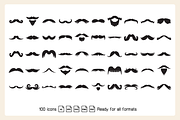 Moustache Icons Set Illustration, a Solid Icon by Designfour (Thumbnail 3 of 6)