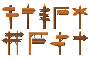Wood direction signs. Wooden arrow, a Background Graphic by winwin.art