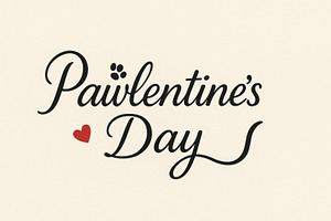 Pawlentines day text with heart symb, an Illustration by Dvoevnore photos