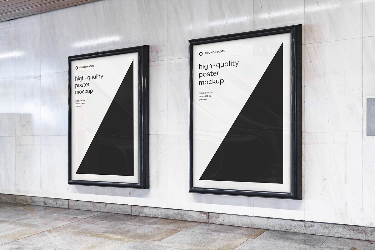 Subway Poster Mockup Bundle Metro, an Advertising Mockup by FoundImages (Photo 14 of 61)