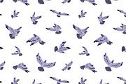 Birds fly in sky, seamless patterns, an Animal Illustration by PaperTrident (Thumbnail 7 of 16)