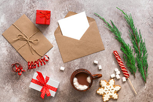 Christmas composition blank card mo stock photo containing card and christmas