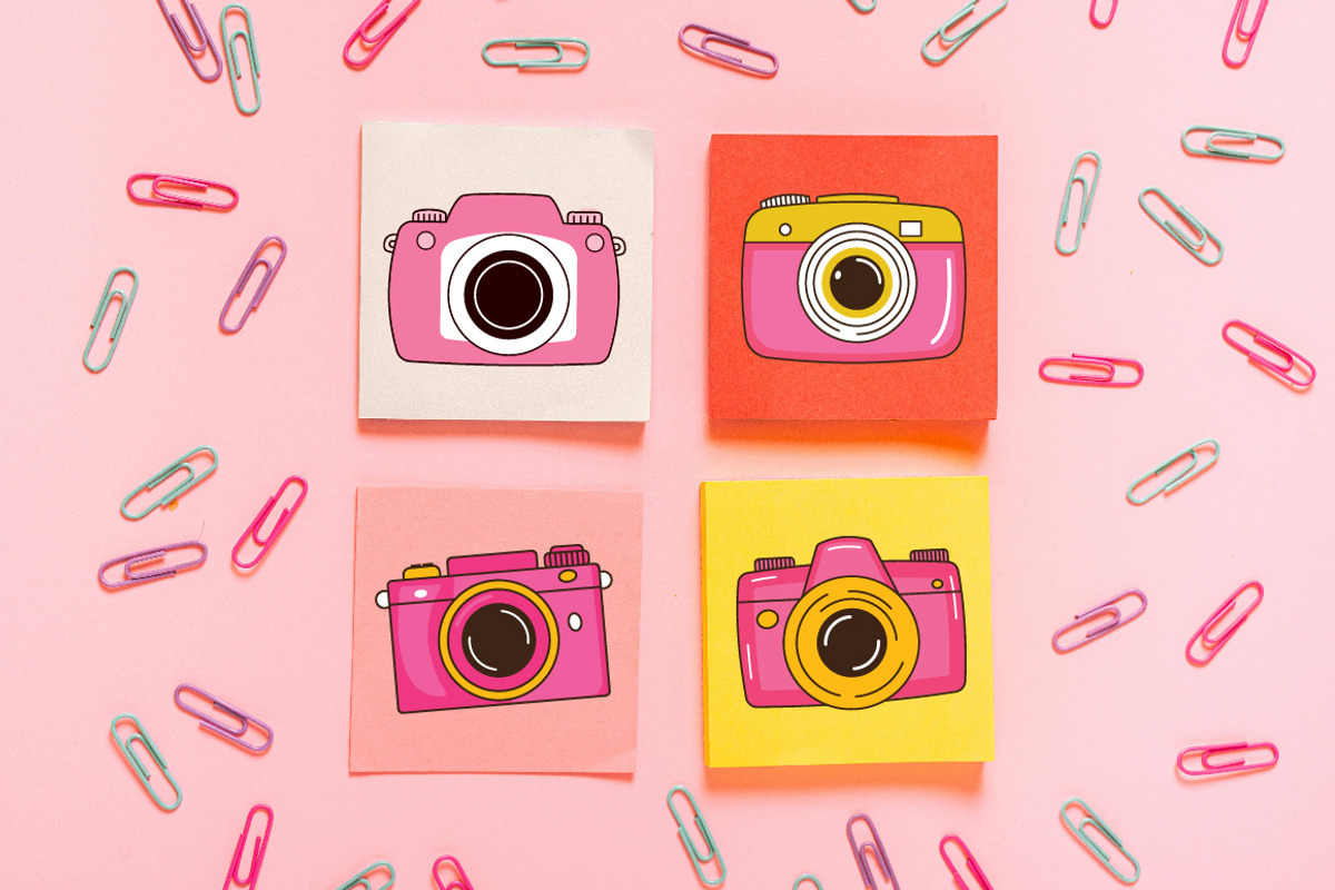 8 Cute Pink Girly Digital Camera, a Technology Illustration by jongcreative (Photo 2 of 6)