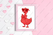 Vintage Valentine Goose PNG, an Illustration by CraftArtStudio (Thumbnail 4 of 4)