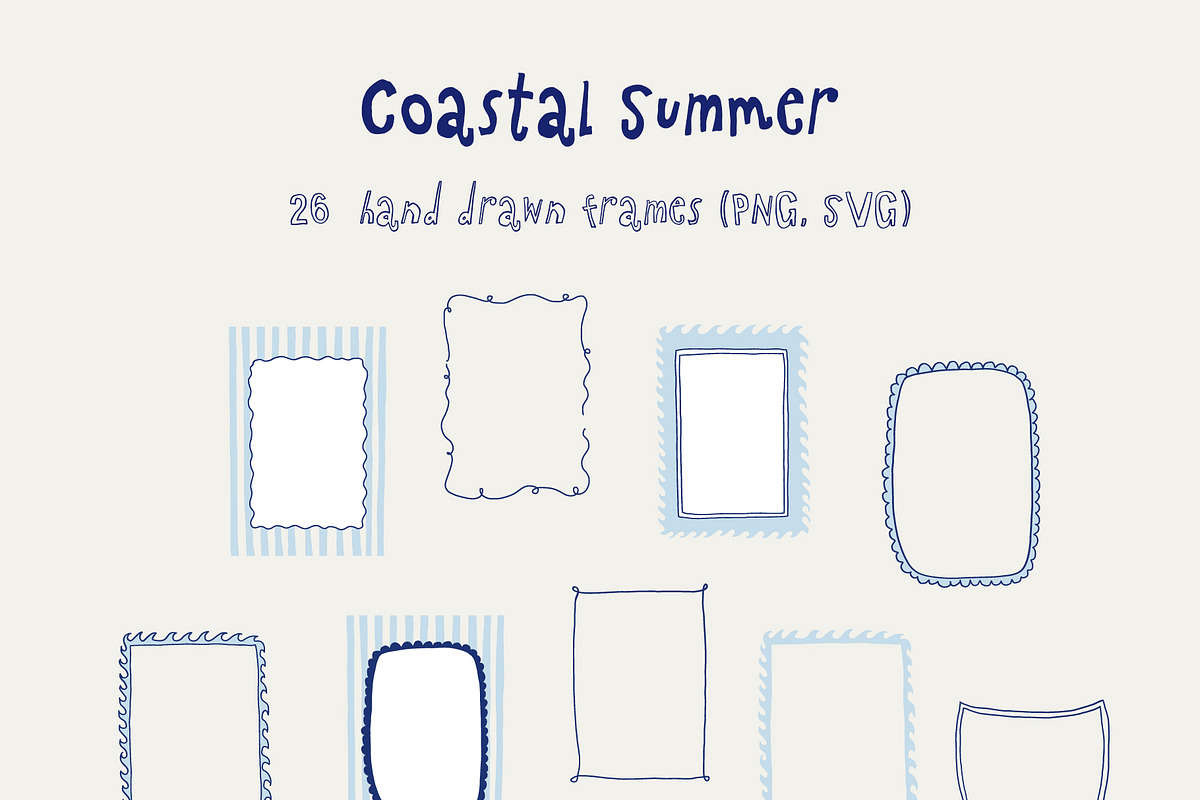 COASTAL Summer - whimsical set, a Seasonal Illustration by Madiwaso (Photo 9 of 13)