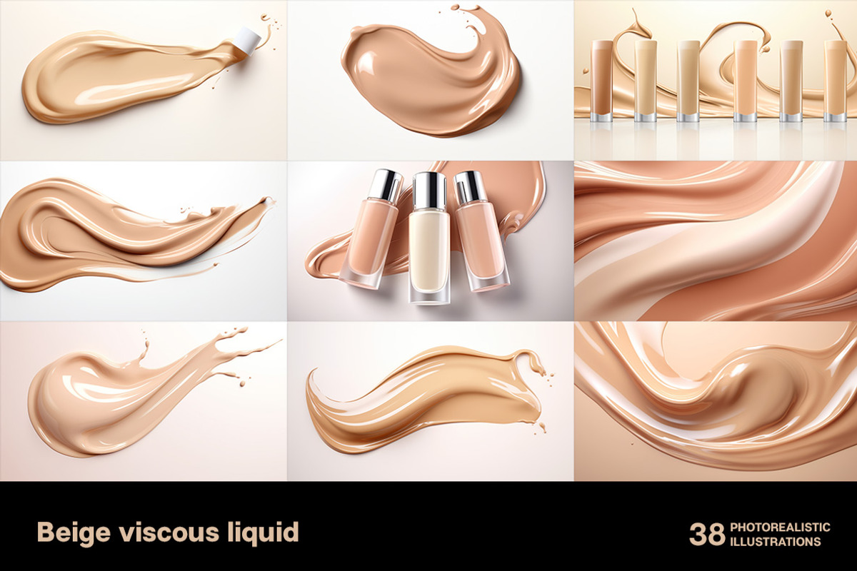 Beige viscous liquid. 38 images, a Background Graphic by Handmadefont (Photo 4 of 10)