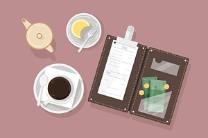 Cafe bill or check illustration, a Food Illustration by Good Studio