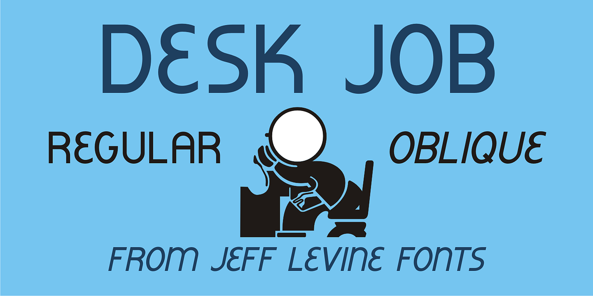 Desk Job JNL, a Font by Jeff Levine Fonts
