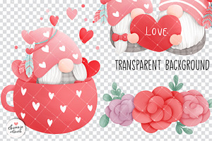 Boho Valentines Gnome Clipart