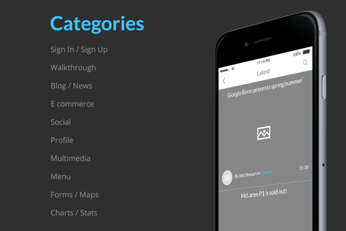 Bones IOS Wireframe Kit, a Wireframe Template by Web Donut (Photo 3 of 6)