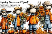 Quirky Scarecrow PNG Clipart, a Seasonal Illustration by OK Design (Thumbnail 1 of 6)
