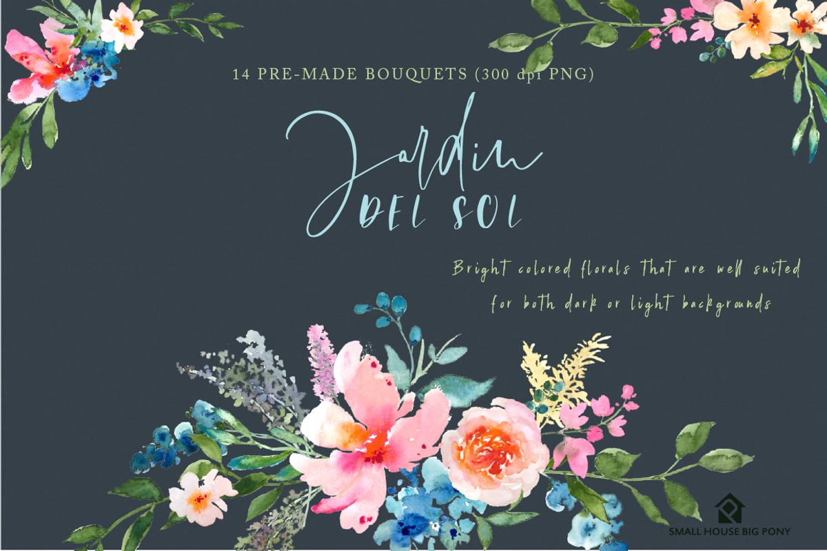 Jardin Del Sol - Watercolor Floral S, an Illustration by SmallHouseBigPony (Photo 13 of 13)