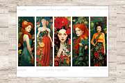 Floral Girls Bookmarks, a Person Illustration by GlamArtZhanna (Thumbnail 3 of 3)