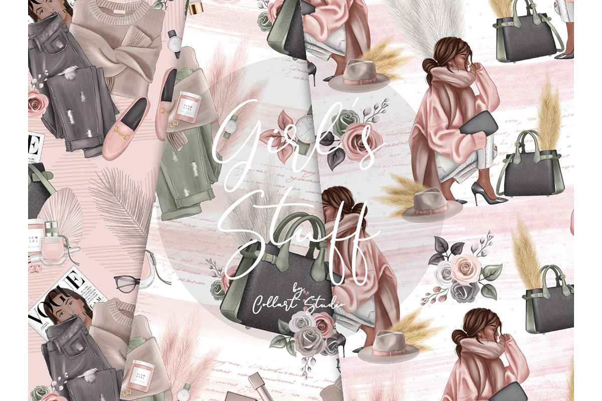 Fashion digital paper, makeup papers, a Pattern Graphic by Collart Studio (Photo 5 of 6)