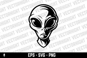 Illustration of a head of alien., a Person Illustration by Vectorhight