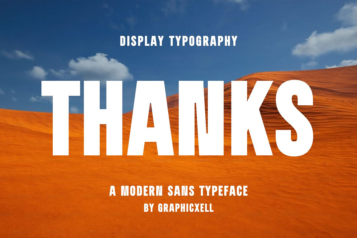 Thanks Modern Bold Sans Font, a Sans Serif Font by Graphicxell (Photo 1 of 10)
