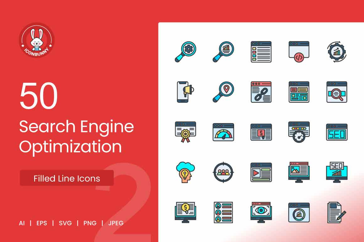 50 Search Engine Optimization Icons, an Icon by IconBunny | Creative Market