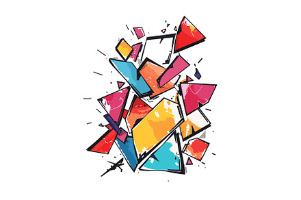 Geometric shards vibrant glass, an Illustration by Vectorstockersland