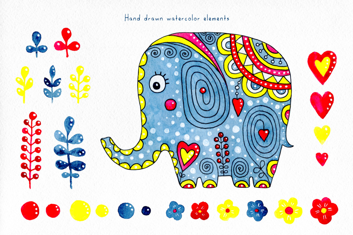 An Elephant In Love. Watercolor., an Animal Illustration by Fairy dreams (Photo 2 of 9)