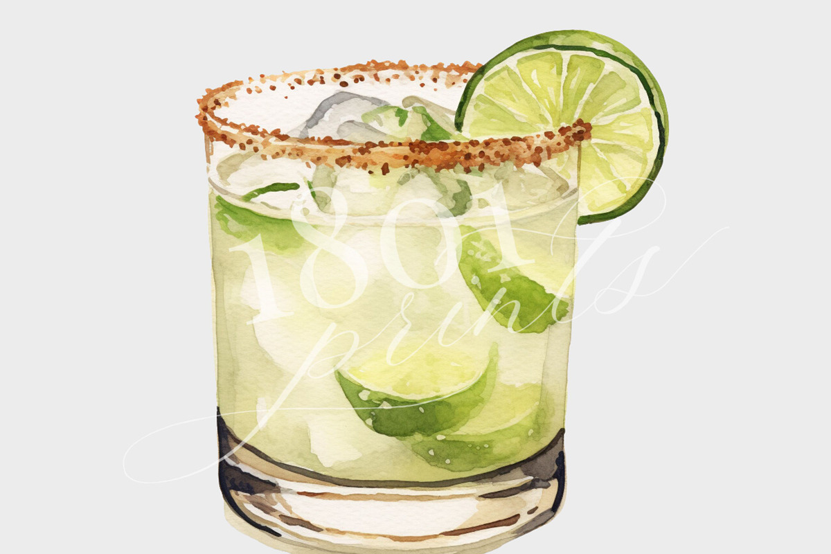 Spicy Margarita Illustration, a Food Illustration by 1801Prints, image size:1200x800
