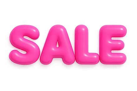 Inflated pink sale bubble isolated o