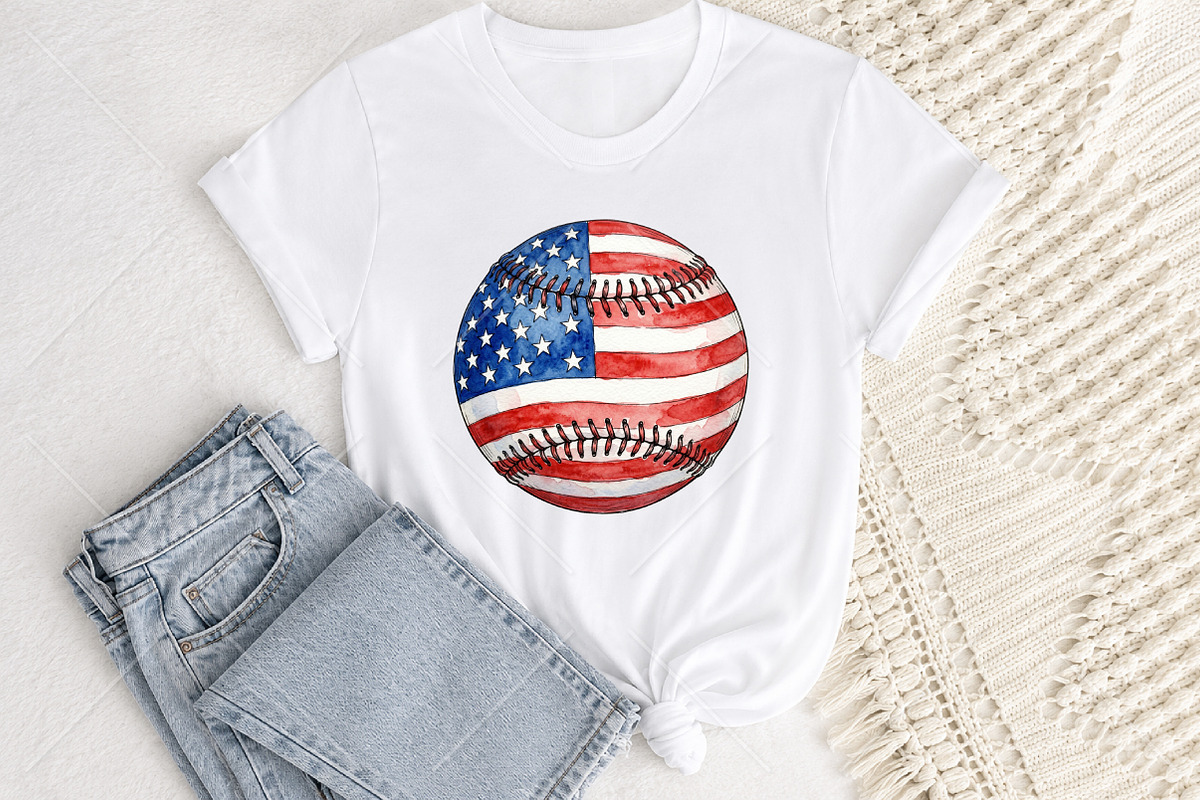 USA Flag Baseball 4th of July PNG, a Seasonal Illustration by Canvas Craft (Photo 2 of 6)